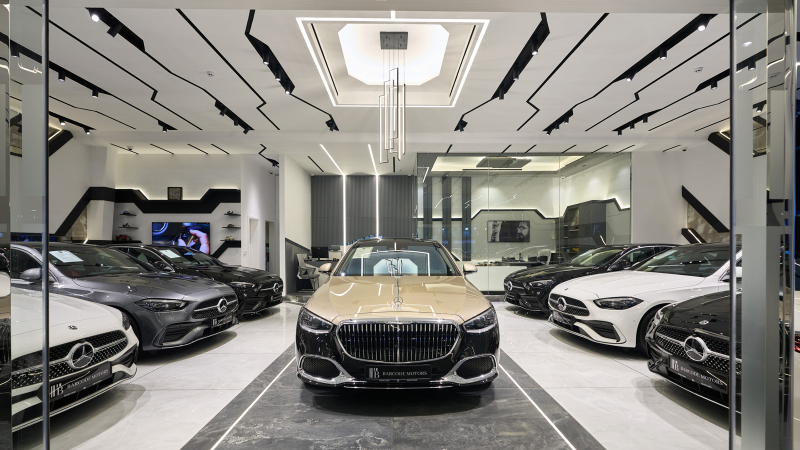 luxury car showroom